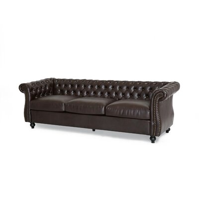Glidden 84.75"" Faux Leather Rolled Arm Chesterfield Sofa -  Alcott Hill®, 6BE7A863711241AEB4A4663EA5CBAEA3