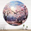 Horloge murale à pointillisme rose-985212393