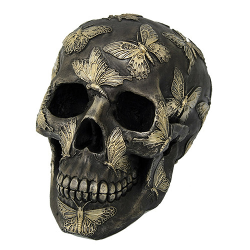 Sculpture de collection papillons gothic crâne Broadview