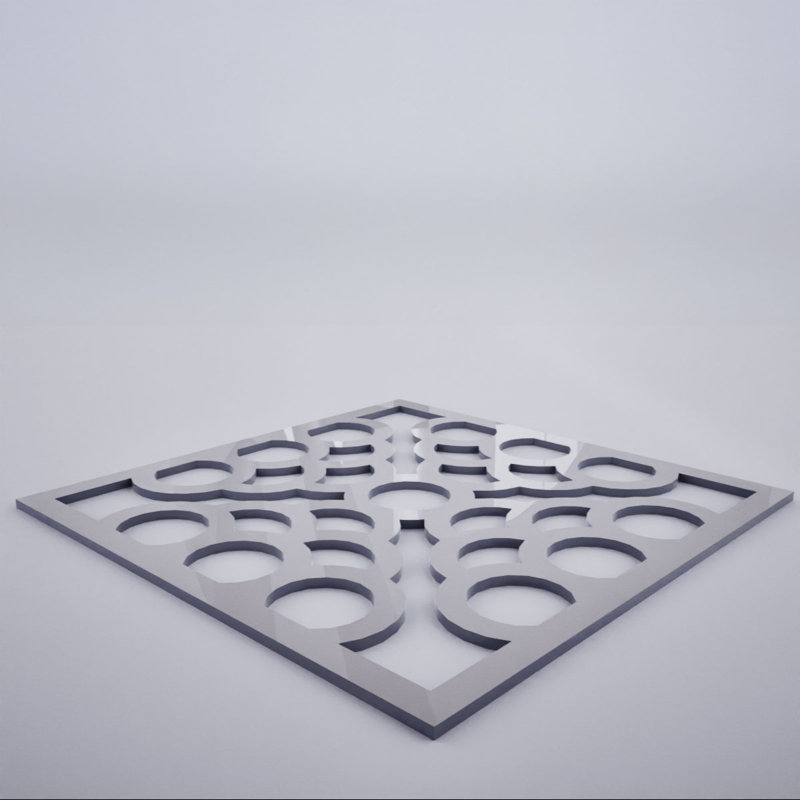 Panneaux muraux décoratifs en acrylique Harlingen, très petit, l 7 3/8 po x H 7 3/8 po x T 1/8 po, gris, Gris