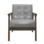 Chaise d'appoint - Siège capitonné à capitonnage capitonné gris style Mid-Century