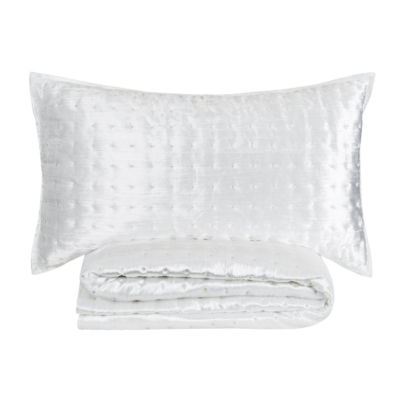 Prato Quilt Set, Ivory, Queen Quilt + 2 Pillow Shams