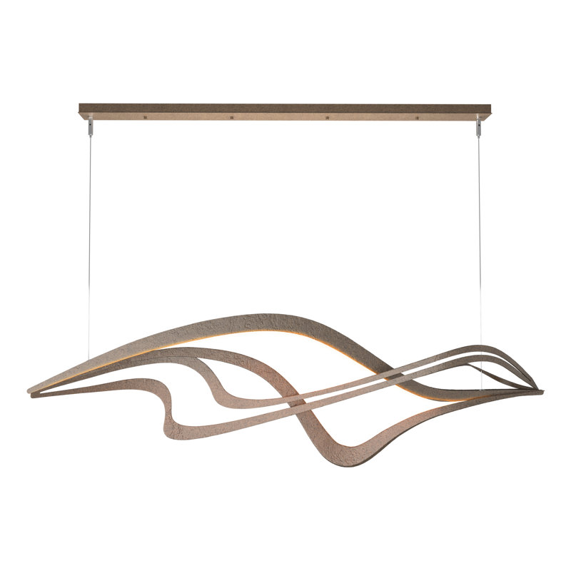 Crossing Waves 1 - Light Unique / Statement Geometric LED Pendant, Bronze