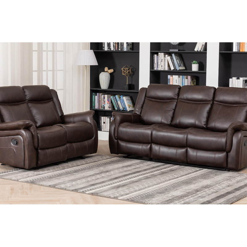 Kerveen Recliner, Brown Faux Leather