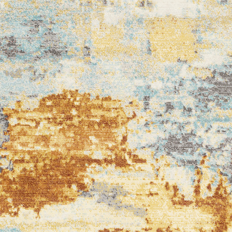 Tapis turquoise / gris Arbyrd, Rectangle 5 pi 3 po x 7 pi 3 po