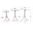 Rosalyn Aluminum Metal Side End Silver Accent Table with Textured Tree Branch Legs Set-1766554429