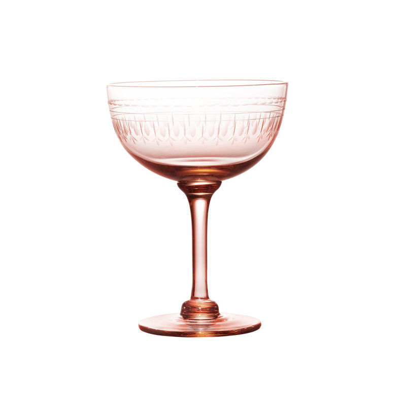 Handmade Crystal Coupe, Clear/Orange