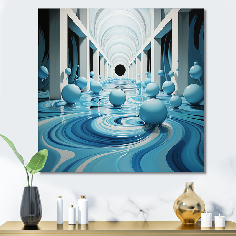 Op Blue Focus IV - impression, H 36 po x l 36 po x P 1,5 po, Toile tendue