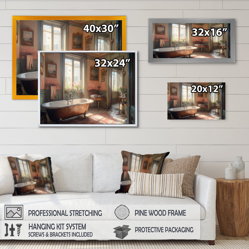 «Bloxberg 1900S Old Paris Bathaign Time Tales I», reproduction sur toile, H 16 po x l 32 po x P 1 po