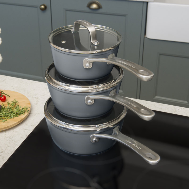 6.02L Aluminum Saucepan Set, Slate