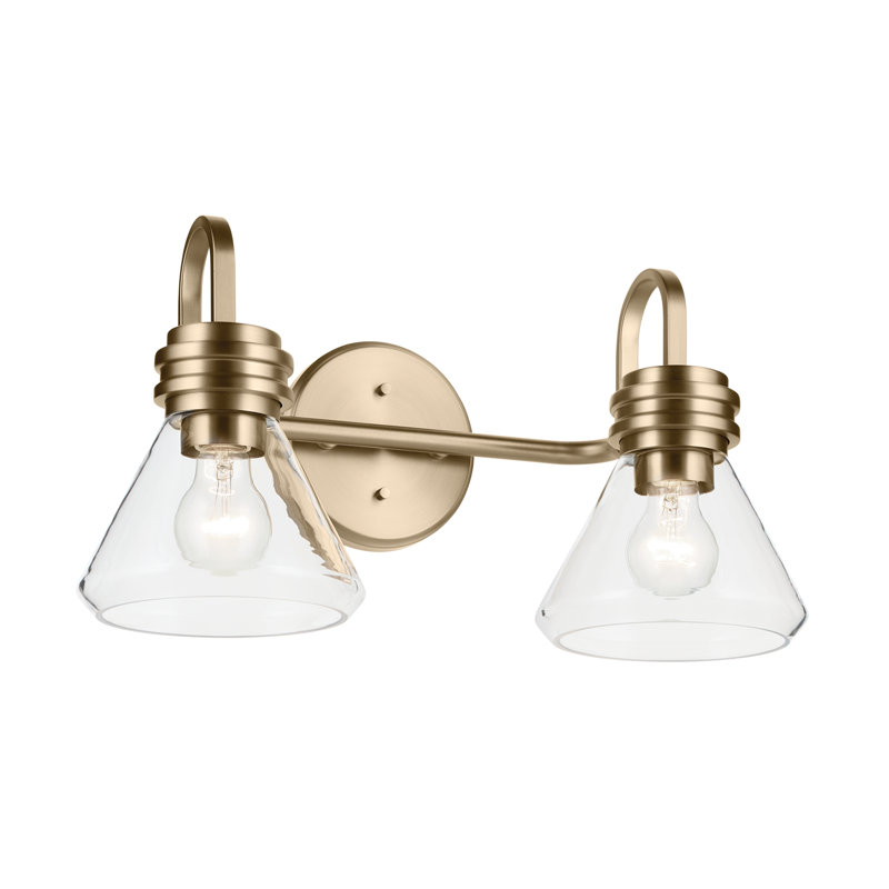 19.25" 2-Light Vanity Light with Clear Glass, Bronze