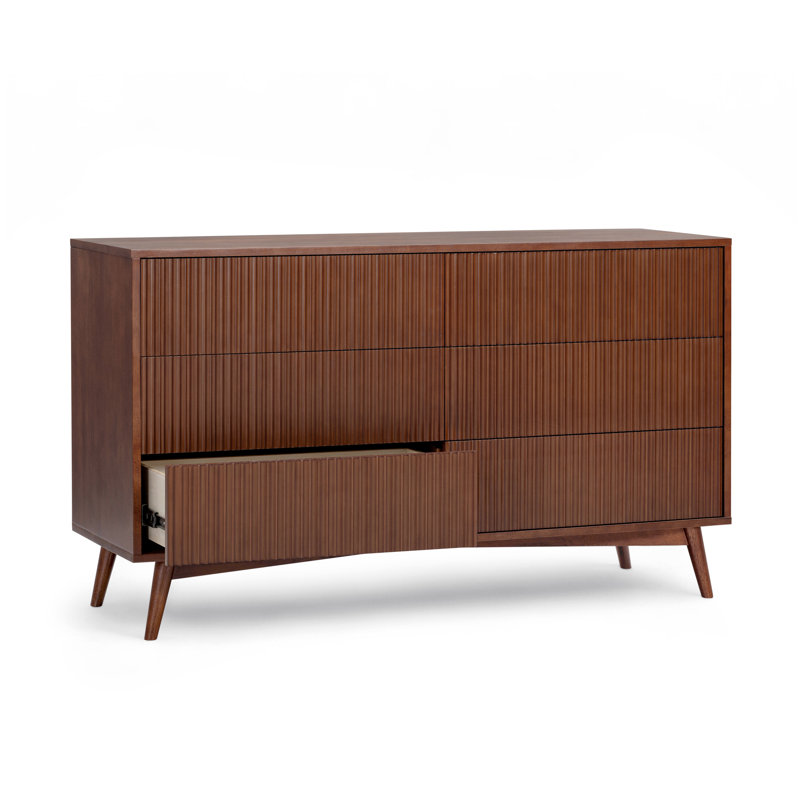 Commode 6 tiroirs Tremolo, Noyer