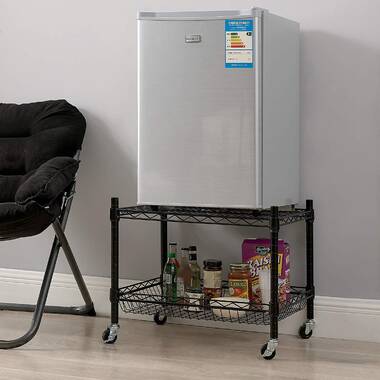 Heavy Duty Steel Fridge Stand with Wheels Adjustable Refrigerator Stand