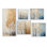 Minimalisme Golden Trees Harmony III - Ensemble de 5 reproductions d'art mural Trees