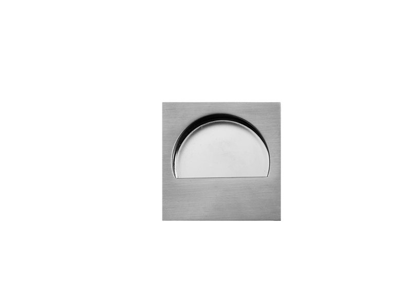 Recessed Pull Plate, Satin Stainless Steel, 2.32" H x 2.32" W x 1" D