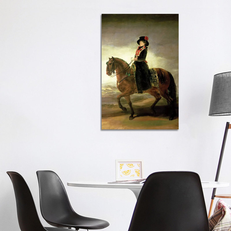 Equestrian Portrait Of Queen Maria Luisa (Wife Of King Charles IV Of Spain by Francisco Goya - Wrapped Canvas Print