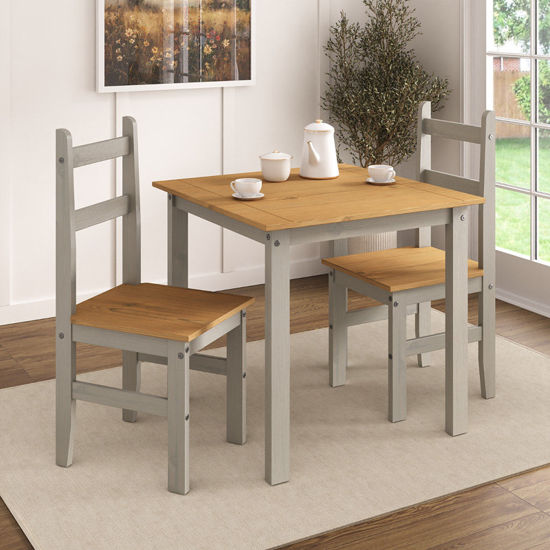 Aadhya 2 - Person Pine Solid Wood Dining Set