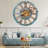 Wall Clock 36" Round Oversized for Living Room decor with Real Moving Gears America Collection-87147388