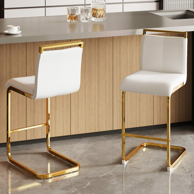 Tabouret de comptoir rembourré Antigone de 25 po avec structure en métal