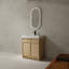 Meuble-lavabo autoportant de 30 po avec lavabo en résine blanche et 2 portes d'armoire à fermeture en douceur