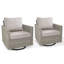 Ensemble de chaises longues berçantes pivotantes en osier avec coussins Clute Arnoltice-849759863