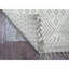 Tapis marocain 2 pi 5 po x 14 pi 3 po blanc tissé à motif géométrique tissé à la main, laine douce, velours ton sur ton, tapis texturé, tapis oriental