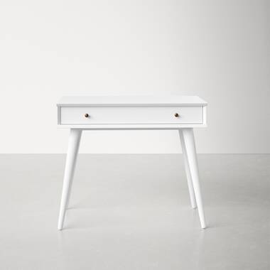 kungreatbig Computer Desk With Two Drawers And A Footrest-White