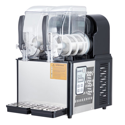 7.2L Commercial Slushie Machine - 370W Stainless Steel Frozen Drink Maker with Self-Cleaning, Margarita Maker for Home & Business, Black