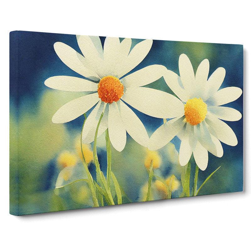 Irresistible Daisy Flowers - Wrapped Canvas Painting, 35cm H x 50cm W x 3cm D