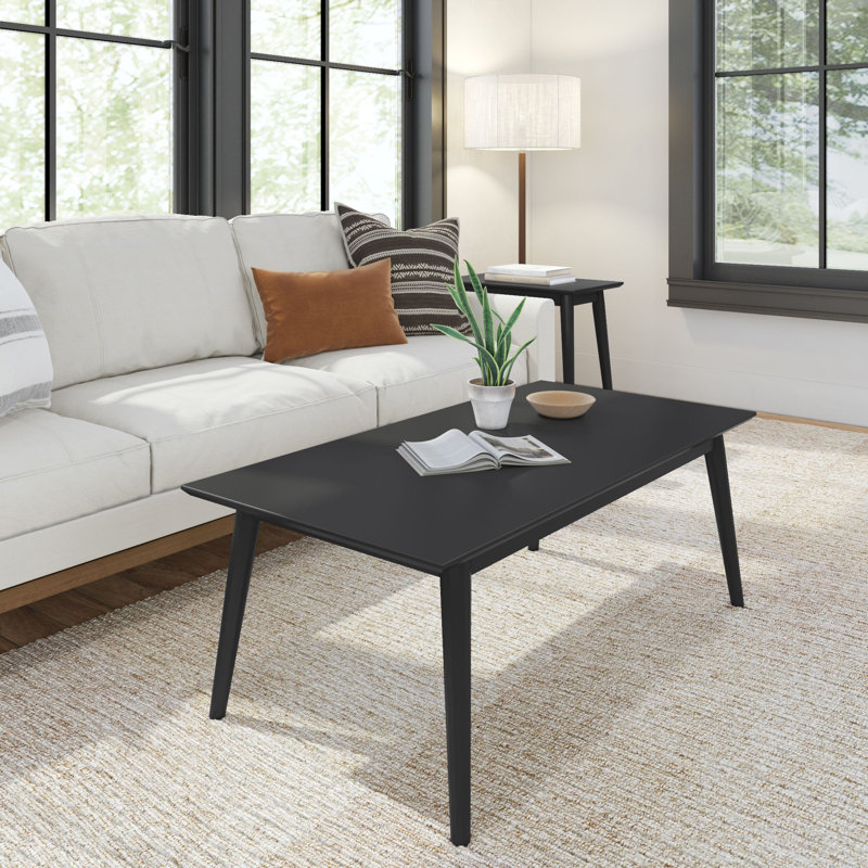  Table basse Leaford, Noir, H 17,75 po x L 48 po x l 24 po