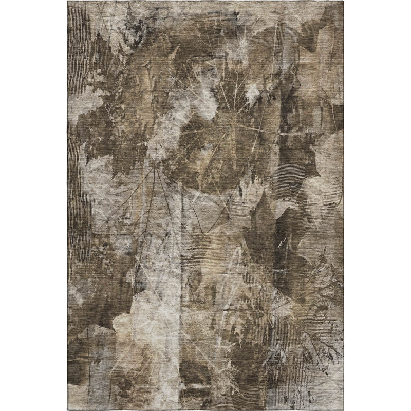 Tapis taupe 2 pi 6 po x 3 pi 10 po Cerrito Premium lavable à la machine, Rectangulaire 8 pi x 10 pi
