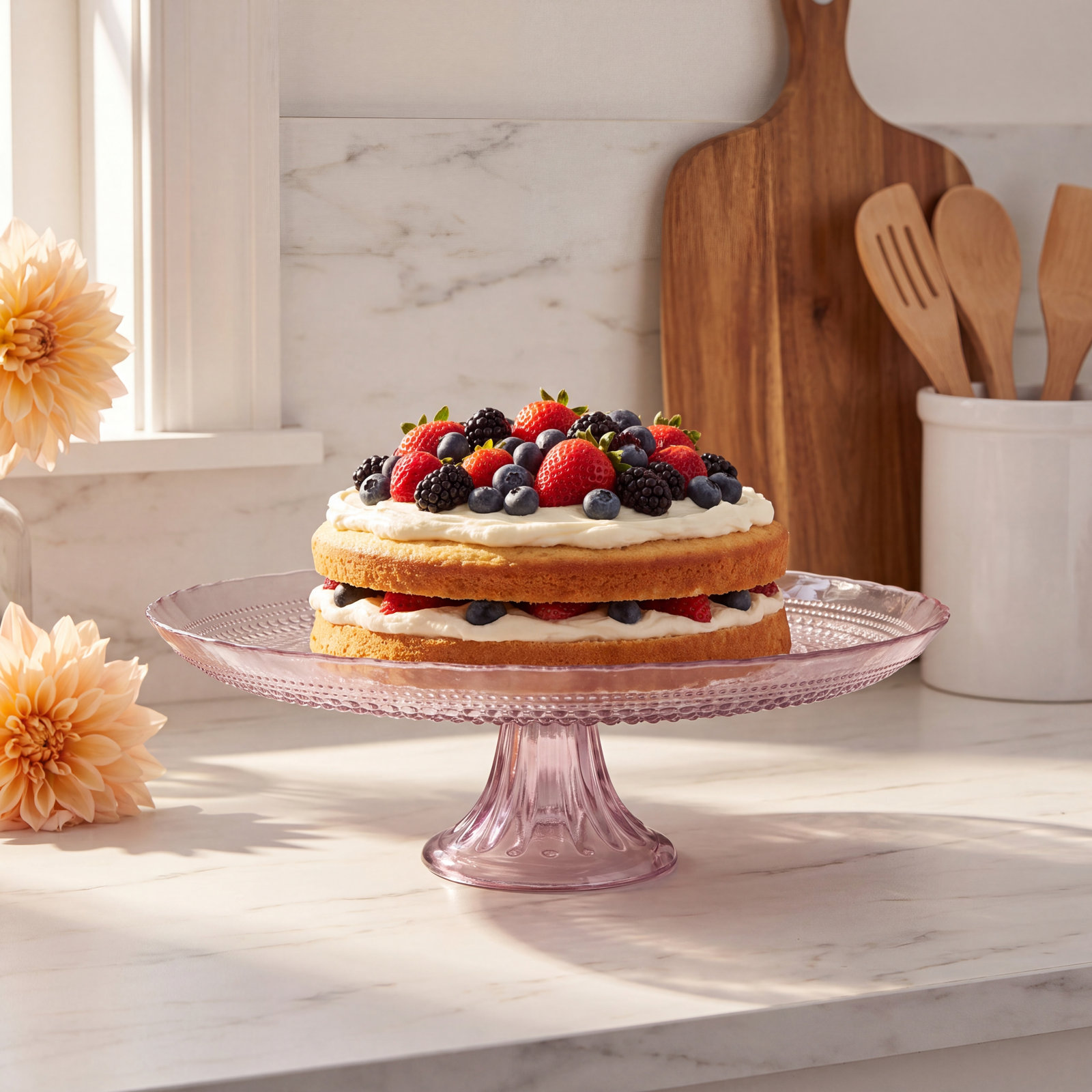 Fortessa Jupiter Cake Stand, Pink
