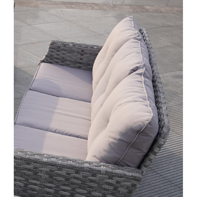 Natascha 72.05'' Wide Straight Metal Patio Sofa with Cushions