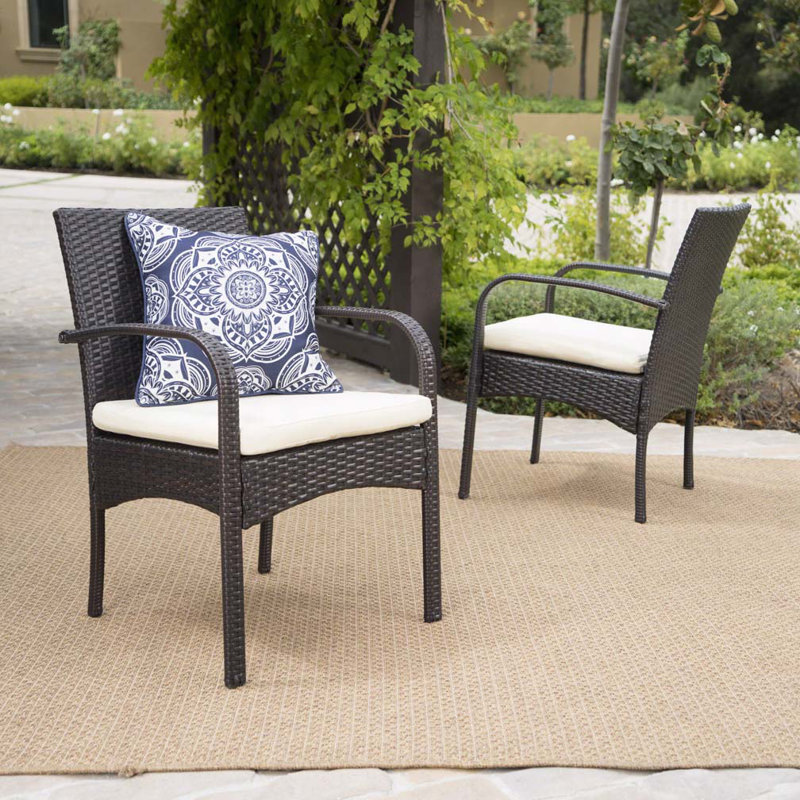 Fauteuil club d'extérieur en rotin d'osier, Crème, crème
