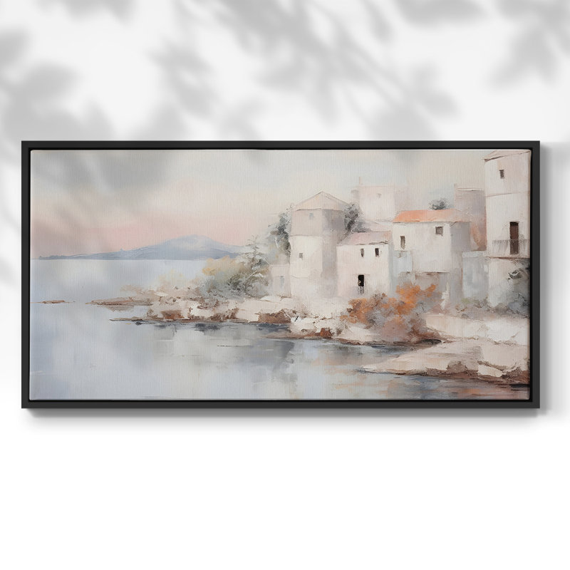 Série paysage - DCCxxxxi - Toile tendue avec châssis encadré - Prêt à être accroché, H 25 po x l 49 po, Noir