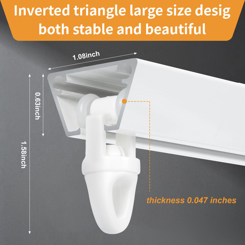 Tringle à rideaux double en aluminium, Blanc