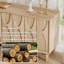 Buffet en bois massif cannelé avec 4 portes, finition naturelle-118705454