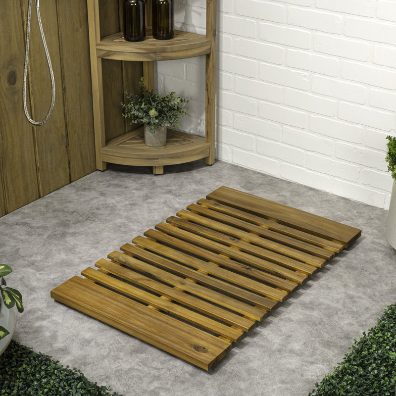 Tapis de douche intérieur / extérieur Paige Modern Classic, Rectangle 32" L x 20" W, Naturel