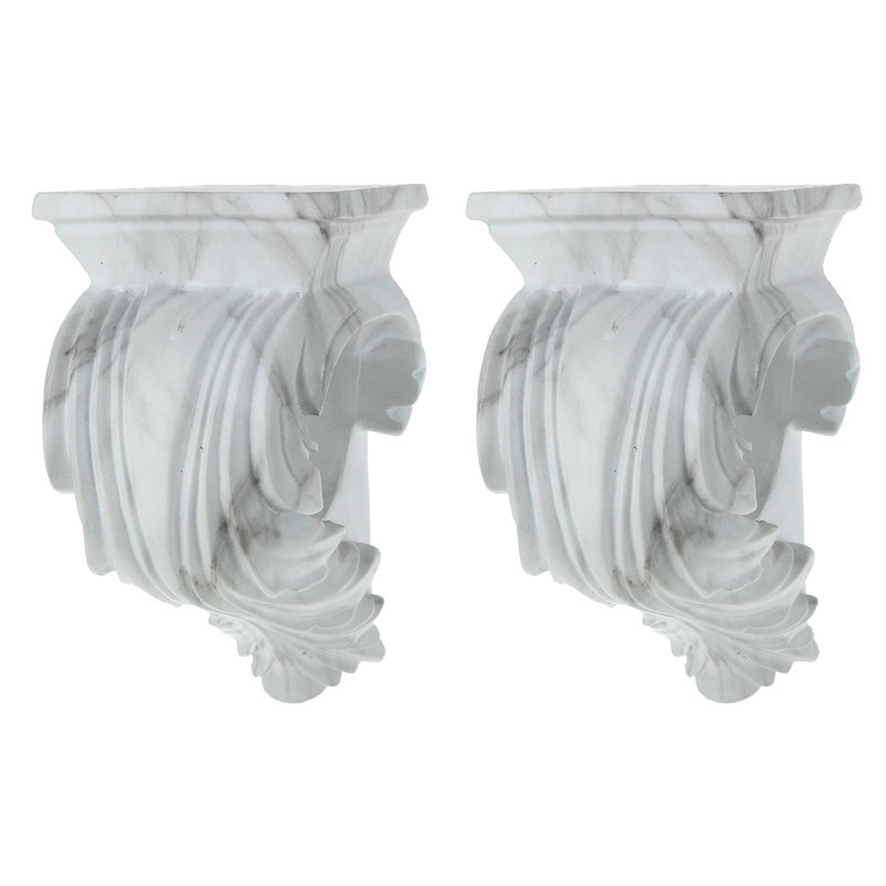 Brilon Polyresin 3.5'' Mounting Bracket, White Marble