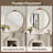 Vintage Round Wall Mirror with Tempered Glass and Metal Frame-1840454075-1840454076