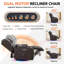 Fauteuil inclinable, berçant et pivotant à deux moteurs avec massage et chaleur, cuir d'unité centrale brun, 2 fauteuils-423310564