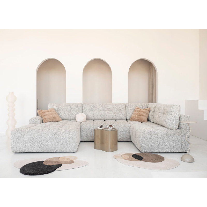 Lulu 8 Seater Corner Sofa Bed, Right -sided, Light gray
