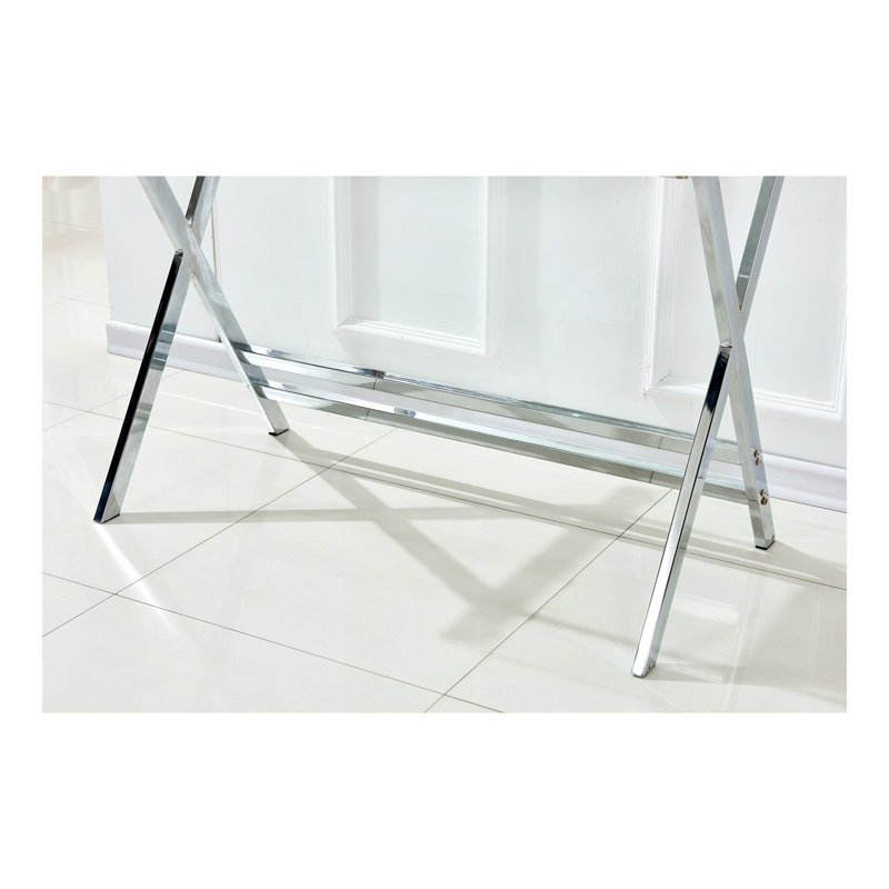 Bureau d'ordinateur en verre, table d'ordinateur portable en verre trempé transparent avec bureaux à bords arrondis, table de canapé