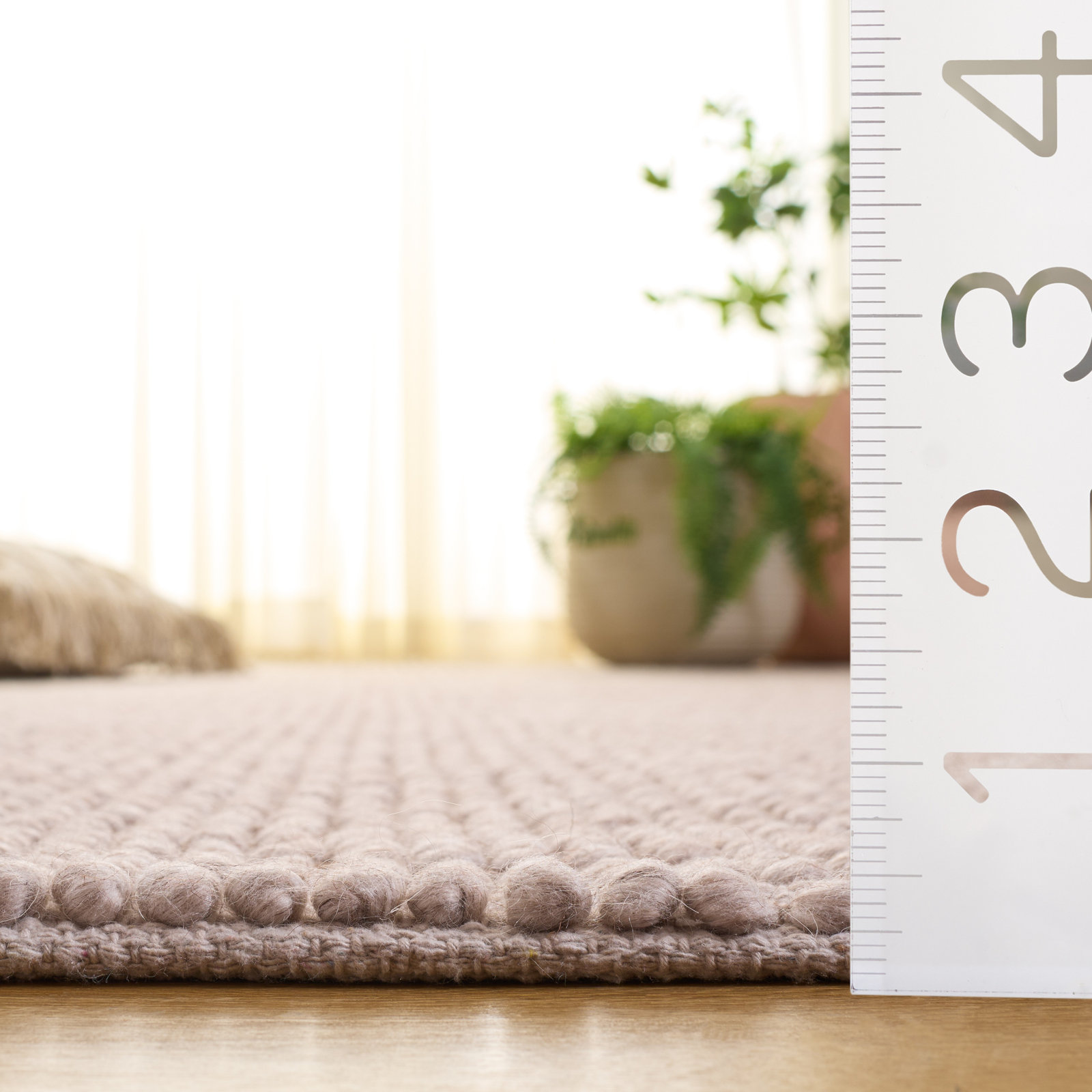 Hand-Woven Wool Rug, Square 6'