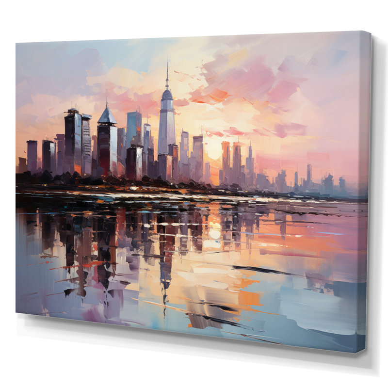 Gratte-ciel Giants Plastel III - impression, 30" H x 40" W, Toile tendue