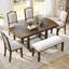 Table de salle à manger en bois extensible Colson avec rallonge amovible-354556996