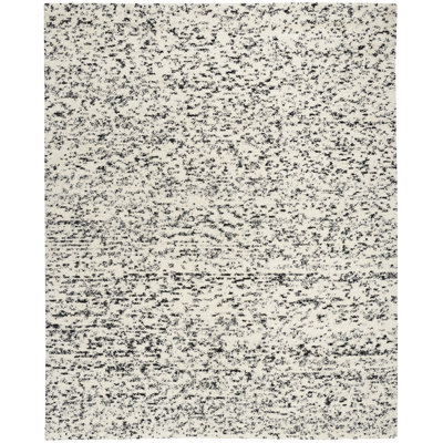 Tapis d'intérieur moderne noir ivoire 8 pi 6 po x 11 pi 6 po Calvin Klein CK042 Billows