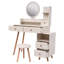Table de coiffeuse + tabouret rembourré, miroir à DEL tactile, armoire de rangement grande capacité, 5 tiroirs, mobilier de maquillage tendance