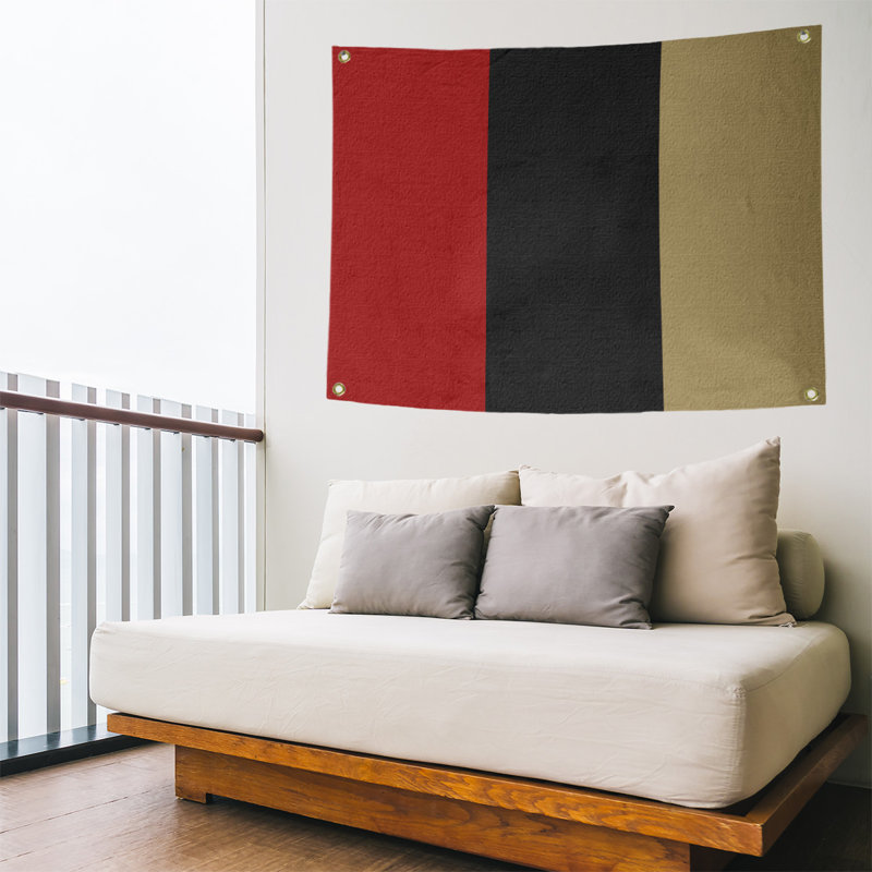 Polyester Tapestry, 50" H x 59" W, Red/Black/Gold