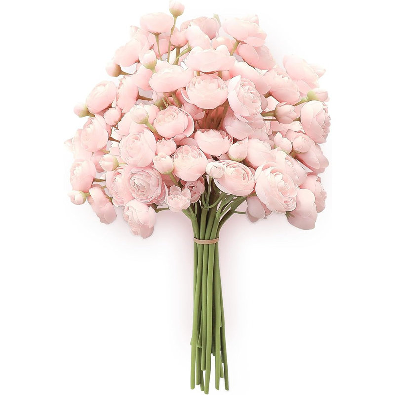 Ranunculus fleurs artificielles 18 pièces Blush